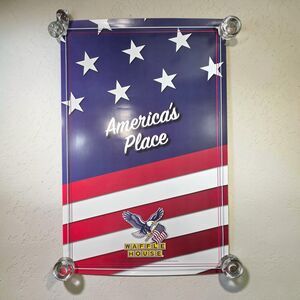 Waffle House America's Place Patriotic Rare Poster Eagle Flag Logo 23x35in 250th